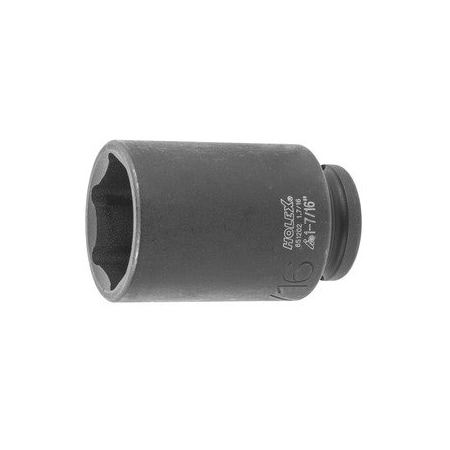 Holex Impact Socket, 1/2 inch Drive, 6 pt, Deep, 1.7/16 inch 651202 1.7/16